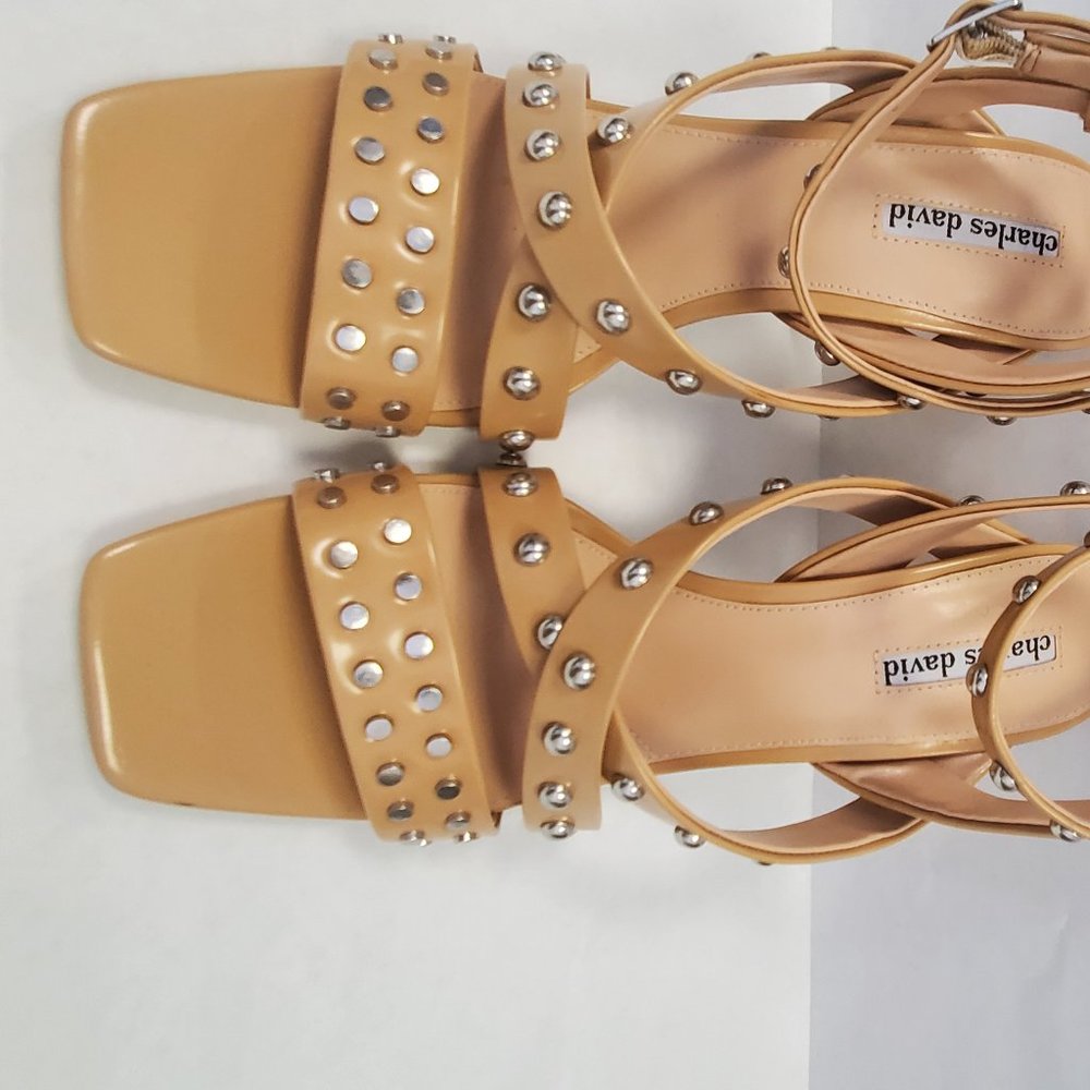 Charles by Charles David Beige Studded Sandals - Picture 2 of 7